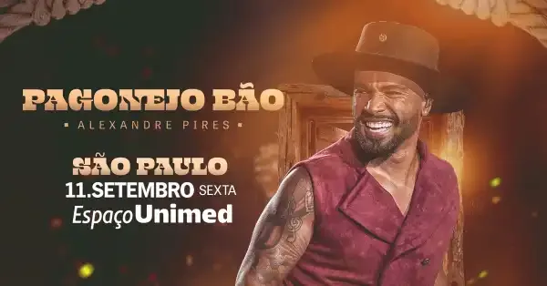 Cantores Alexandre Pires e Pagodeiro Bão em evento em São Paulo.