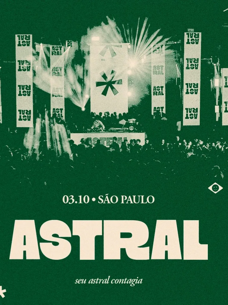 Vista noturna da região de Astral em São Paulo, com edifícios iluminados e céu escuro.