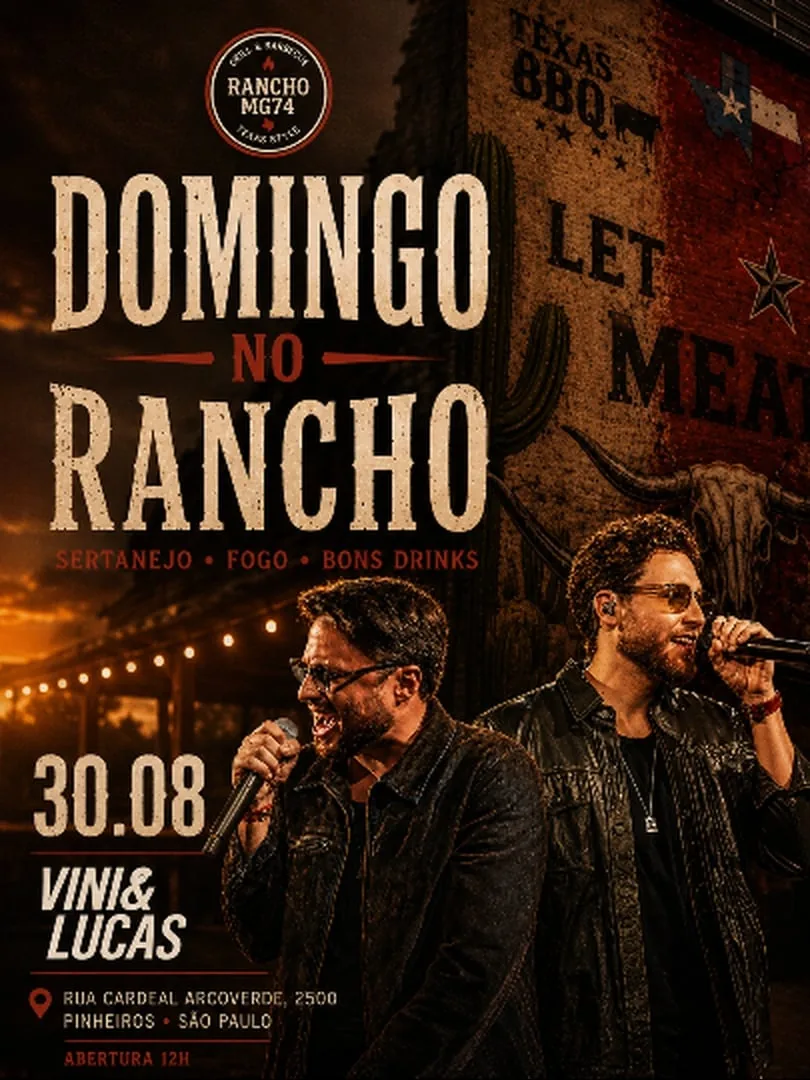 Vini e Lucas em evento em São Paulo. Foto capturada num domingo.