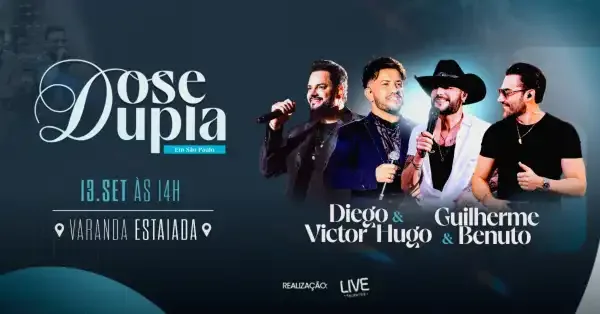 Guilherme & Benuto and Diego & Victor Hugo performing on stage at Dose Dupla in São Paulo.