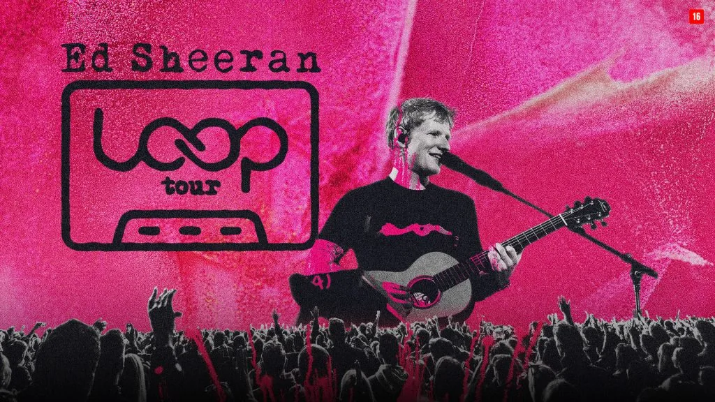 Ed Sheeran em show ao vivo em São Paulo.