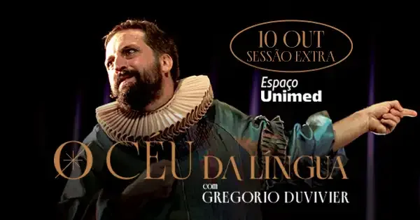 Gregorio Duvivier na sessão extra de 'O Céu da Língua' em São Paulo.