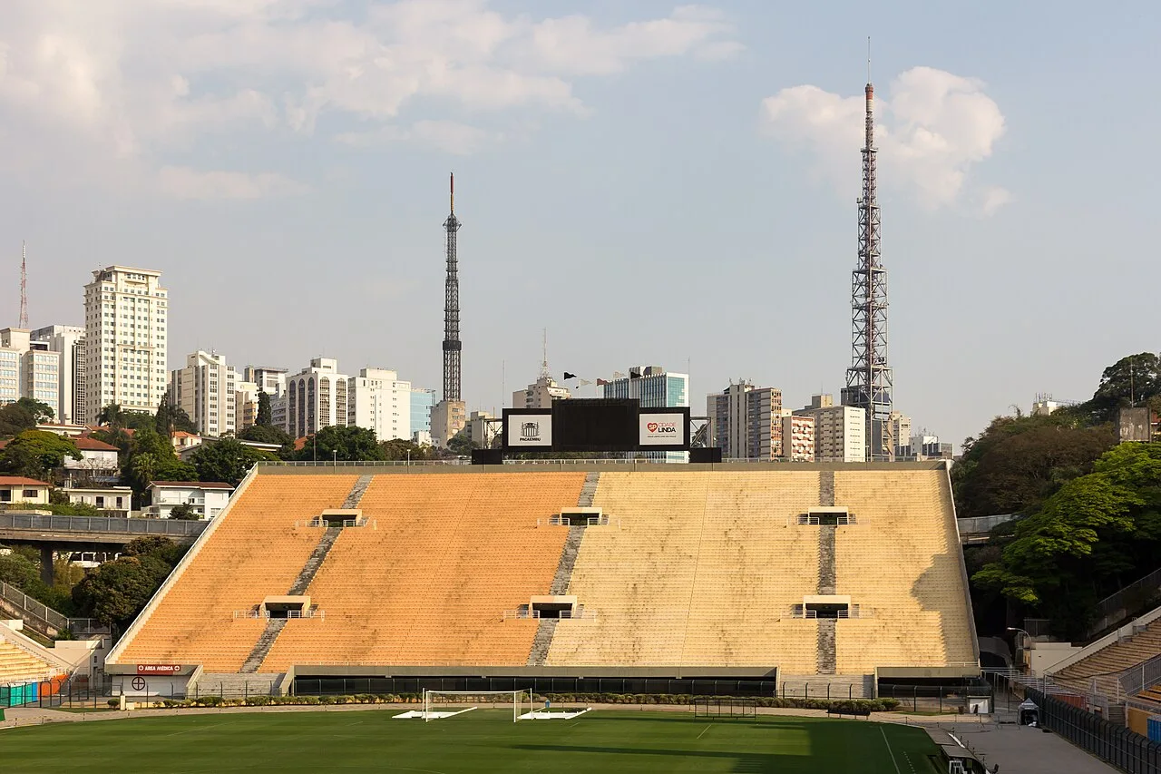 Estádio do Pacaembu, hoje Mercado Livre Arena Pacaembu, em São Paulo.