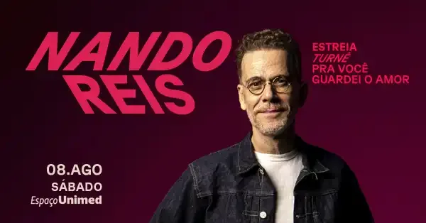Nando Reis no palco durante a turnê "Pra Você Guardei o Amor", em show em São Paulo.