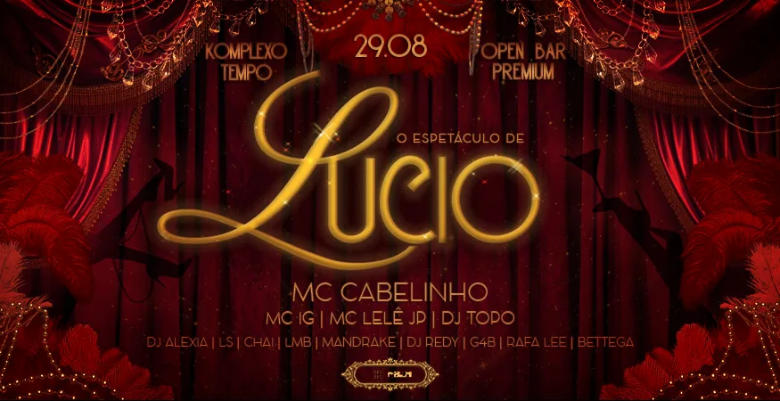 Cartaz do show de Lúcio – MC Cabelinho em São Paulo.