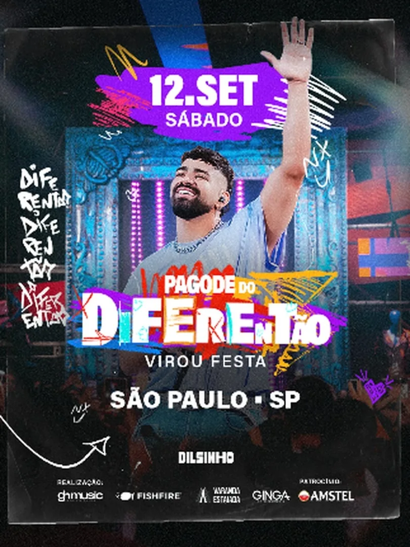 Dilsinho em show de pagode no Diferentão, São Paulo.