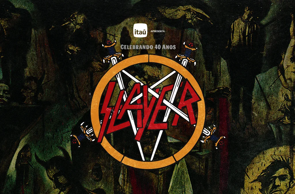 Capa do álbum 'Slayer' da banda Slayer, registrada em São Paulo.
