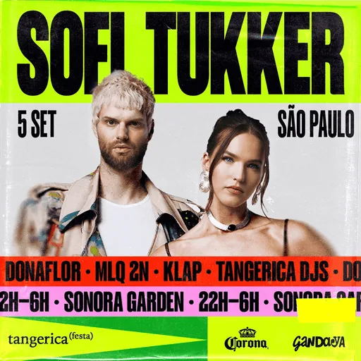 Sofi Tukker em show na cidade de Tangerica, São Paulo.