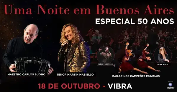 Capa do show "Uma Noite em Buenos Aires" comemorando 50 anos de sucesso em São Paulo.