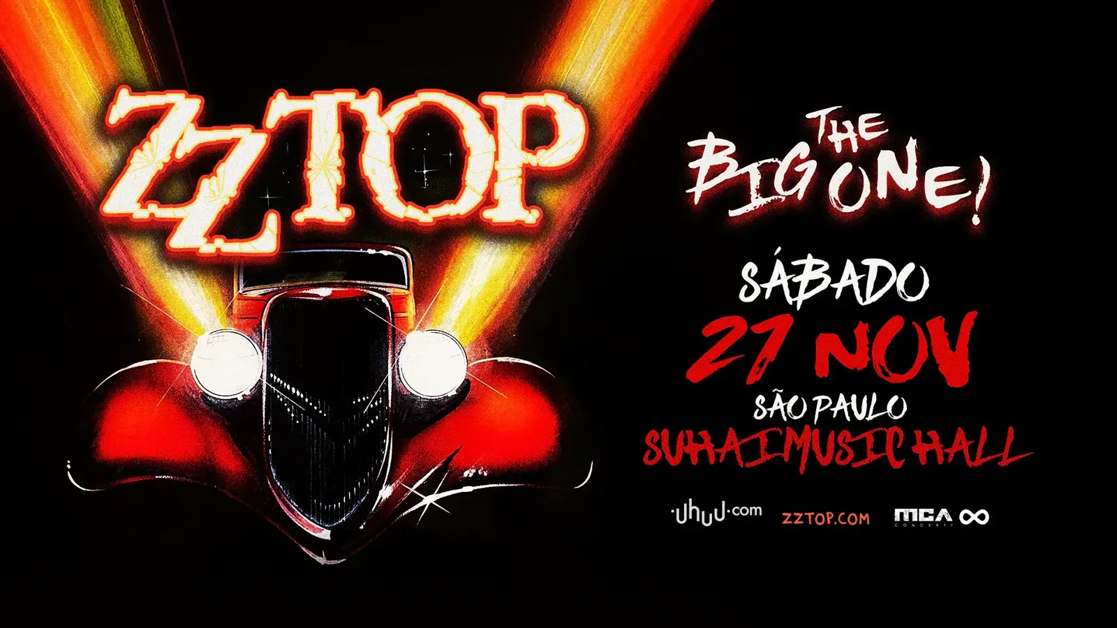 Banda ZZ Top em show em São Paulo.
